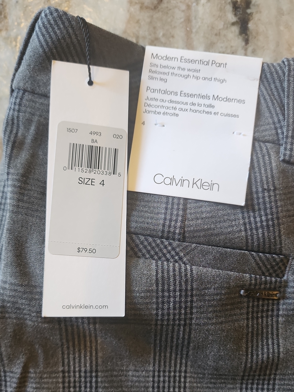 Calvin Klein Women's Gray Glen Plaid Skinny Pants